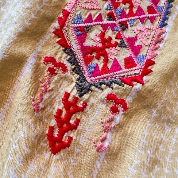 Entro Yellow Embroidered Blouse S - Picture 4 of 10